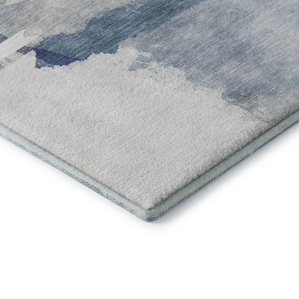 Mayfield Premium Machine Washable Abstract AMF2033 Blue 9 ft. x 12 ft. Area Rug