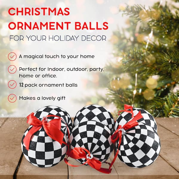 1 inch Mini Red & White Peppermint Glass Ball Christmas Ornaments Set of 25 Balls | Miniature Christmas Tree Ornaments | Rustic Christmas