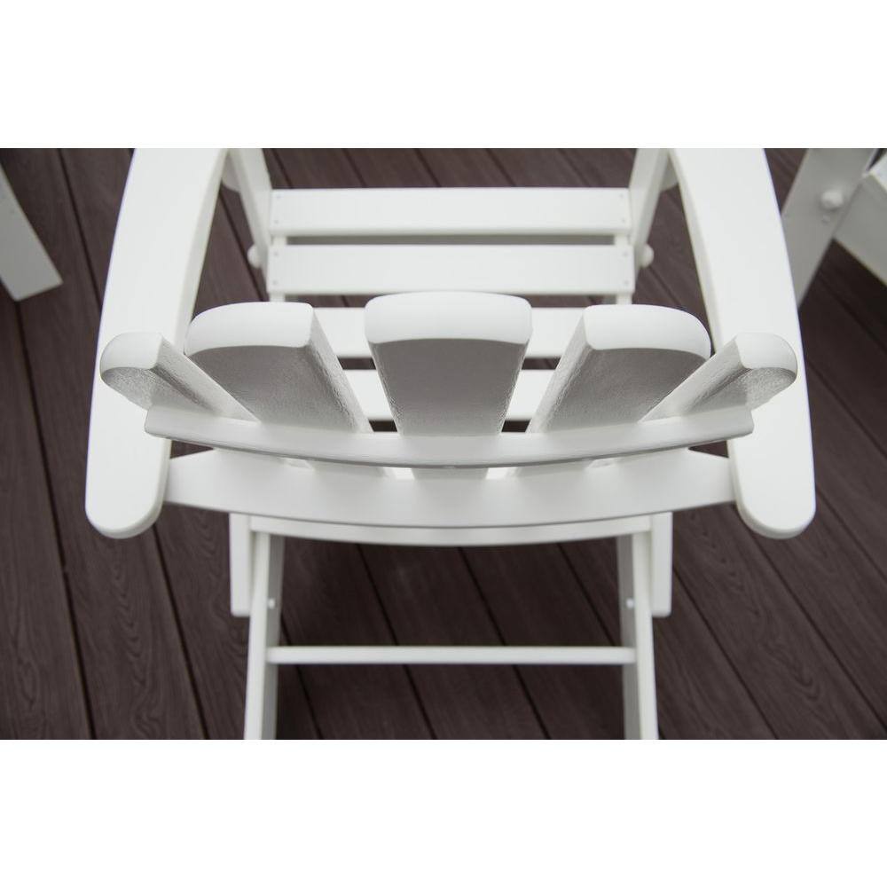 Sand Castle Folding Plastic Adirondack Chair with Ottoman