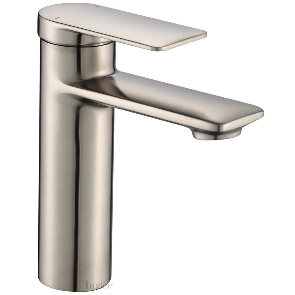 LUXIER Single Hole Single-Handle Bathroom Faucet With Drain In Brushed ...