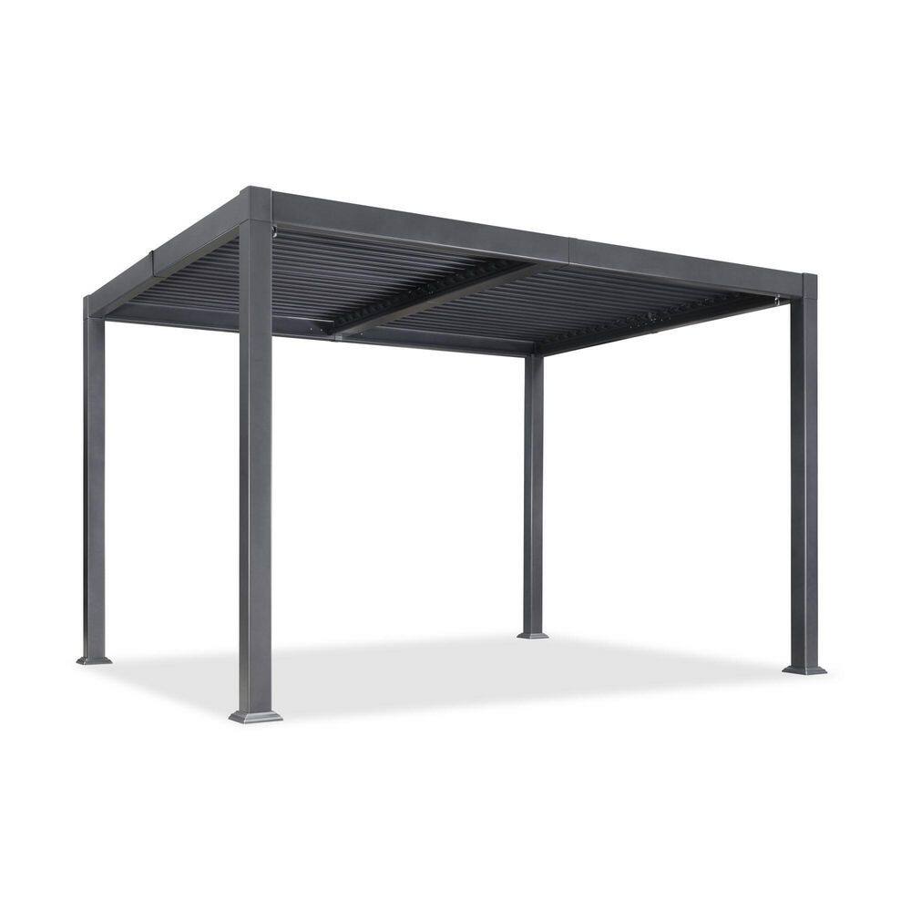 10 ft. x 10 ft. Gray Aluminum Outdoor Louvered Pergola with Individual Adjustable Roofs and In-Built Gutter System price history on PriceWatchPro