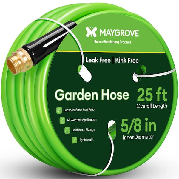 5/8 in. dia. x 25 ft. Heavy-Duty, Leakproof, Kink-Resistant Water Hose with Swivel Brass Fittings