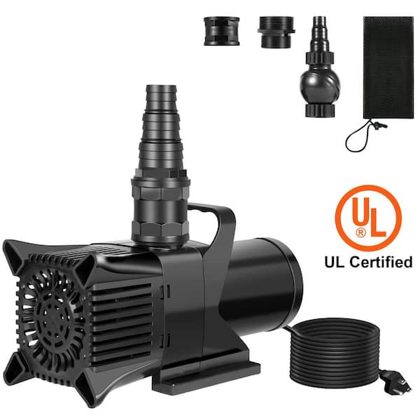 VEVOR Submersible Fountain Pump 3100GPH 360° Waterfall Pond Pump 240-Watt 22 ft. Lift Height Silent for Fountain 24-Hours Use