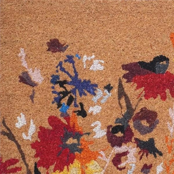 Multi-Colored 36 in. x 24 in. Coir Non-Slip Indoor/Outdoor Door Mat