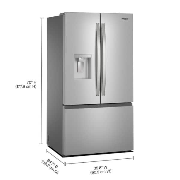 Whirlpool French Door Fridge (WRFF3536SZ) - Fingerprint Resistant Stainless Steel Whirlpool French Door Fridge (WRFF3536SZ) - Fingerprint Resistant Stainless Steel