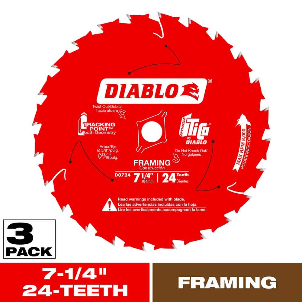 DIABLO Tracking Point 7-1/4 in. x 24-Tooth Framing Circular Saw
