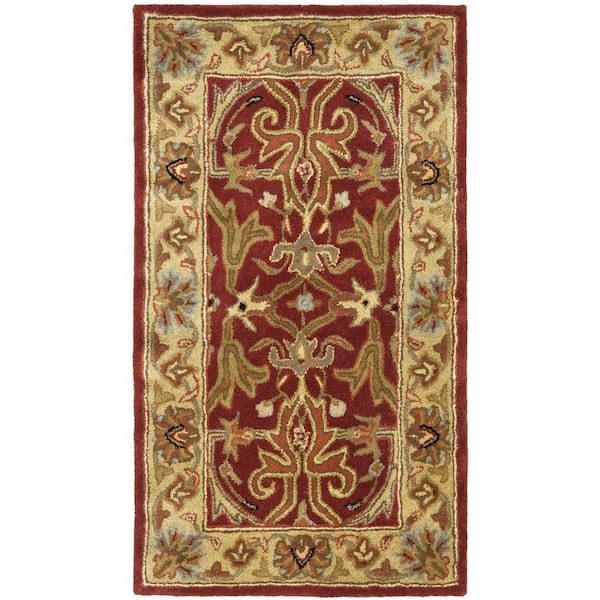 SAFAVIEH Heritage Red/Gold 2 ft. x 3 ft. Antique Border Floral Area Rug