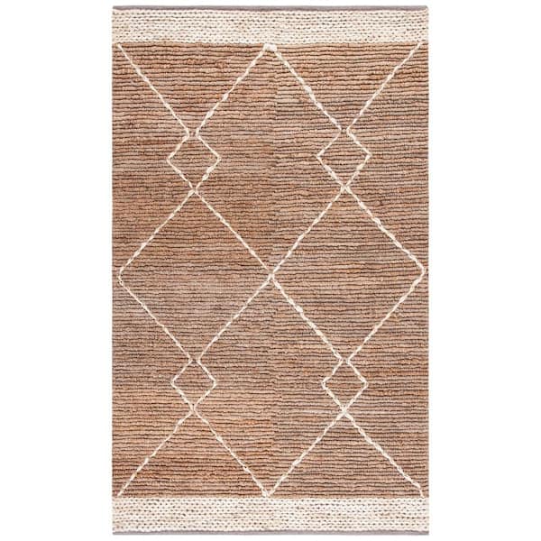 SAFAVIEH Natural Fiber Beige/Ivory 6 ft. x 9 ft. Geometric Border Area Rug