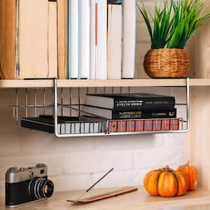 Under Cabinet Can Storage Shelf, Multipurpose Pantry Organizer with Divider for Canned Goods, 2 Pack, Silver, Metal