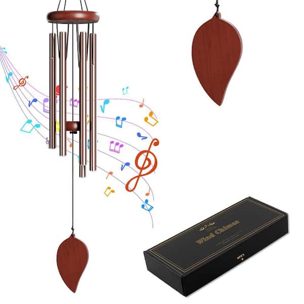 Primehome 32 in. Rose Gold Aluminum Wind Chimes - Deep Soothing Tone Weather-Resistant for Outdoor Garden Decor,Durable Patio Gift