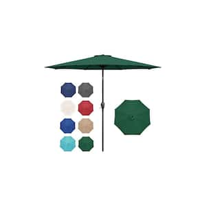 Outdoor Market Table Patio Umbrella with Button Tilt, Crank and 8 Sturdy Ribs for Garden, Deck, Lawn, Backyard and Pool