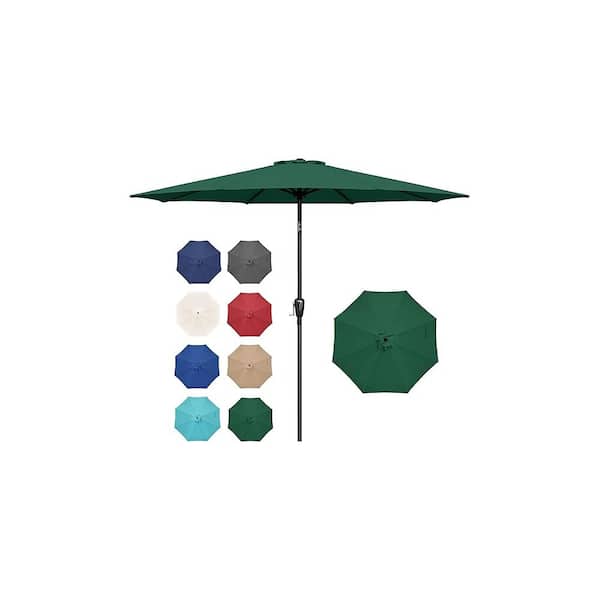 TIRAMISUBEST Outdoor Market Table Patio Umbrella with Button Tilt, Crank and 8 Sturdy Ribs for Garden, Deck, Lawn, Backyard and Pool