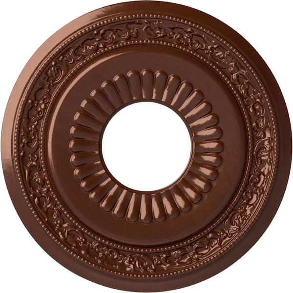 Ekena Millwork 1-3/8 in. x 20-5/8 in. x 20-5/8 in. Polyurethane Lauren Ceiling Medallion, Copper Penny