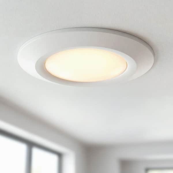 7.5 in. 1000 Lumens Satin White LED Flush Mount