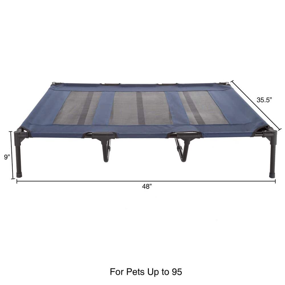 Large Navy Blue Elevated Outdoor Waterproof Pet Bed