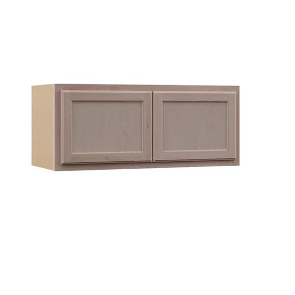 Hampton Bay 36 in. W x 12 in. D x 15 in. H Assembled Wall Bridge Kitchen Cabinet in Unfinished with Recessed Panel