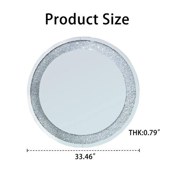 Silver 33.46 in. W x 33.46 in. H Round Crystal Crush Diamond