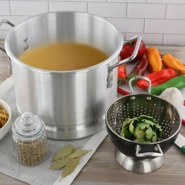 Gibson Home Breton 3 Piece Aluminum Stockpot With Steamer and Lid