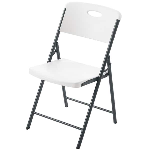 Metal Frame White Resin Folding Chair (Set of 6)