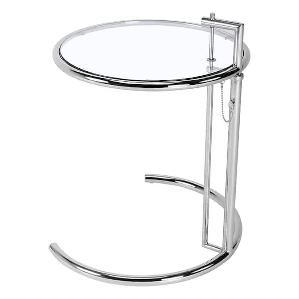Unbranded 19.88 in. Silver Color Round Tempered Glass Coffee Table
