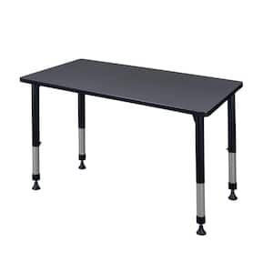 Rumel 48 in. x 24 in. Grey Height Adjustable Classroom Table