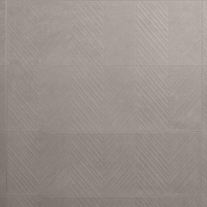 Ivy Hill Tile Urbane Pearl Gray Chevron 11.81 in. x 35.43 in
