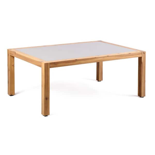 Benjara 28 in. Brown Rectangle wood Top Coffee Table