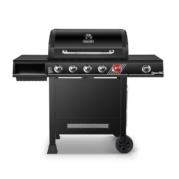 Dyna-Glo 5-Burner Propane Gas Grill in Matte Black with TriVantage Multifunctional Cooking System