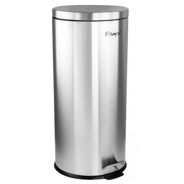 Mainstays Round 7.9-Gallon Trash Can, Stainless Steel 