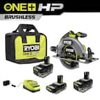 ONE+ 18V Lithium-Ion 2.0 Ah, 4.0 Ah, and 6.0 Ah HIGH PERFORMANCE Batteries and Charger Kit w/ HP Brushless Circular Saw
