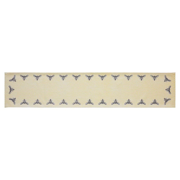 Buzzy Bees 12 in. W x 60 in. L Yellow Honeycomb Cotton Table Runner