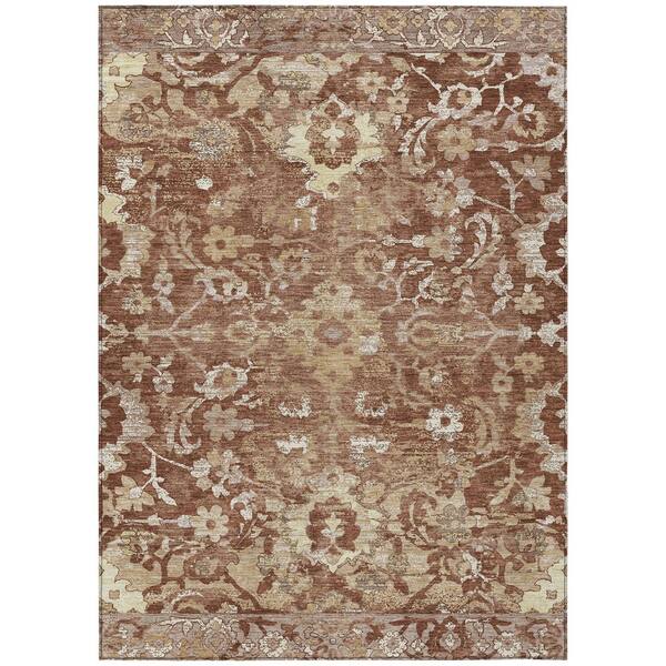 Chantille Machine Washable Indoor/Outdoor Abstract ACN3165 Rust 8 ft. x 10 ft. Area Rug