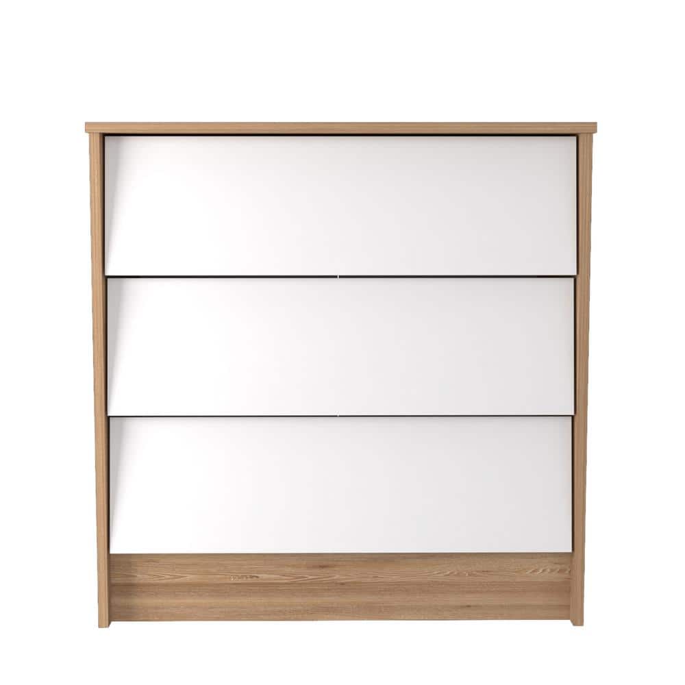 Amaretto Oak and White 3-Drawer Horizontal Dresser