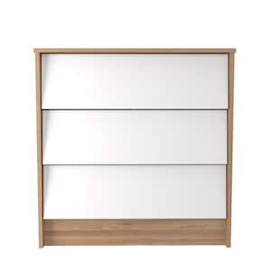 Sand Oak and White 3 Drawer 30.0 in. W Dresser