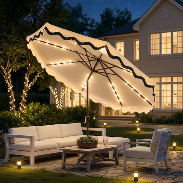 9 foot patio umbrella retsho allen + roth 9-ft Aluminum Tan Slide-tilt Market Patio Umbrella in the Patio  Umbrellas department at Lowes.com