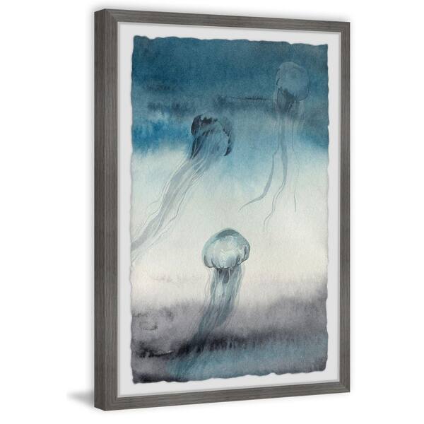 Jellyfish Gather by Marmont Hill Framed Animal Art Print 36 in. x 24 in.  CSERN21GWFPFL36 - The Home Depot