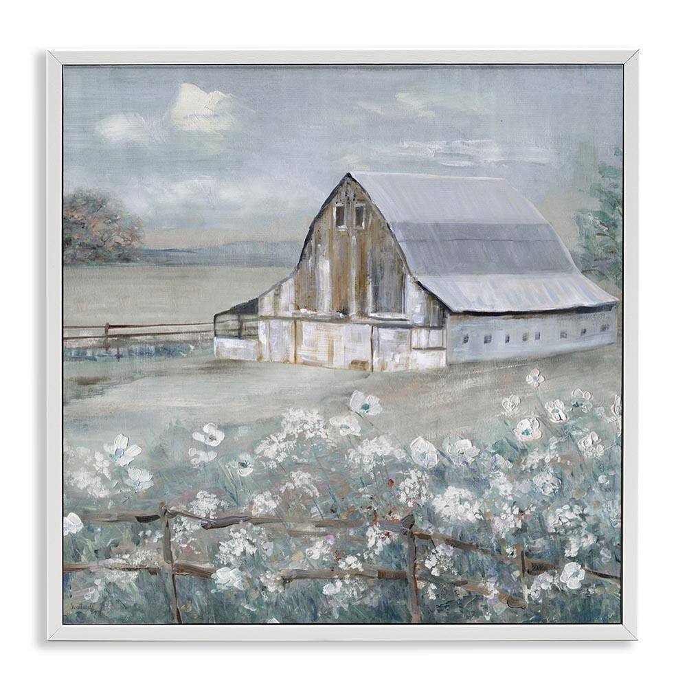 Blooming Farmhouse Meadow by Sally Swatland White Framed Nature Giclee Art Print 17 in. x 17 in. price history on PriceWatchPro