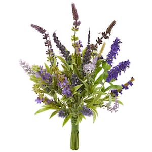Indoor Lavender Artificial Flower Bouquet (Set of 3)