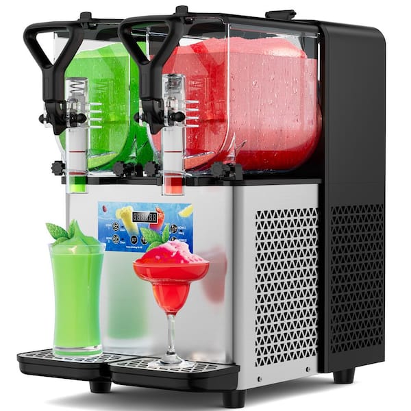 212 oz. Stainless Steel Snow Cone Machine Commercial Slushy Machine 3L x 2 Tanks Frozen Drink Machine Margarita