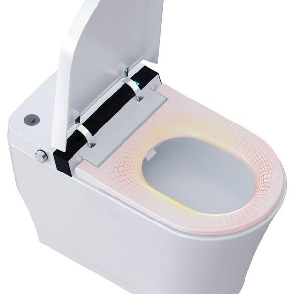 tunuo Elongated Smart Toilet Bidet in White with Auto Flush