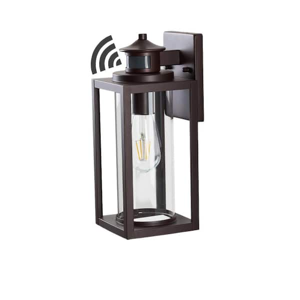 Jushua 1-Light Oil Rubbed Bronze Motion Sensing Metal Outdoor Wall ...