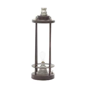 Brown Metal Industrial Candle Lantern