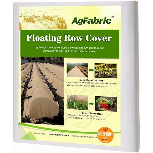Agfabric 5 ft. x 25 ft. 0.9 oz. Plant Covers Freeze Sun Protection, Floating Row Covers Frost Cloth for Vegetables, Jute Color