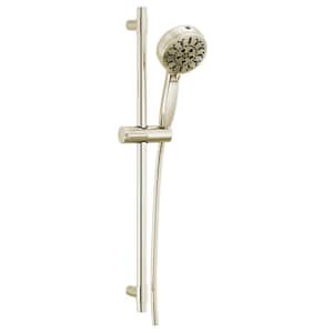 7-Spray Patterns 4.5 in. Wall Mount Handheld Shower Head 1.75 GPM with Slide Bar and Cleaning Spray in Polished Nickel