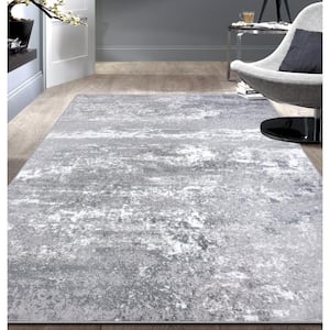 Moderns Shades Abstract Gray 3 ft. 3 in. x 5 ft. Area Rug