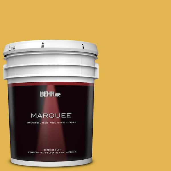 BEHR MARQUEE 5 gal. #360D-6 Yellow Gold Flat Exterior Paint & Primer