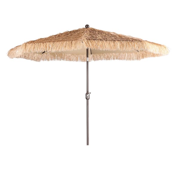 Aoodor 9 ft. Outdoor Thatched Market Umbrella
