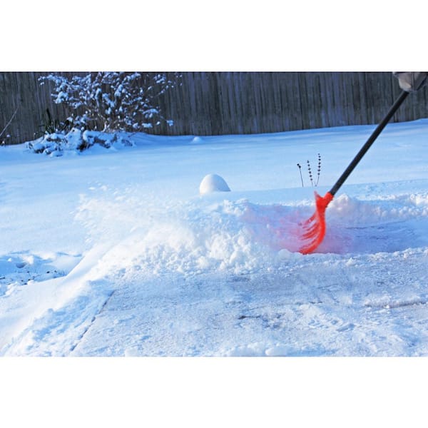 Emsco Bigfoot 50 in. Roller Snow Shovel with Large D-Grip Metal Handle  1219D-1 The Home Depot