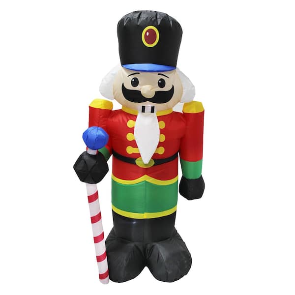 National Tree Company 4 ft. Inflatable Holiday Nutcracker with White LED Lights