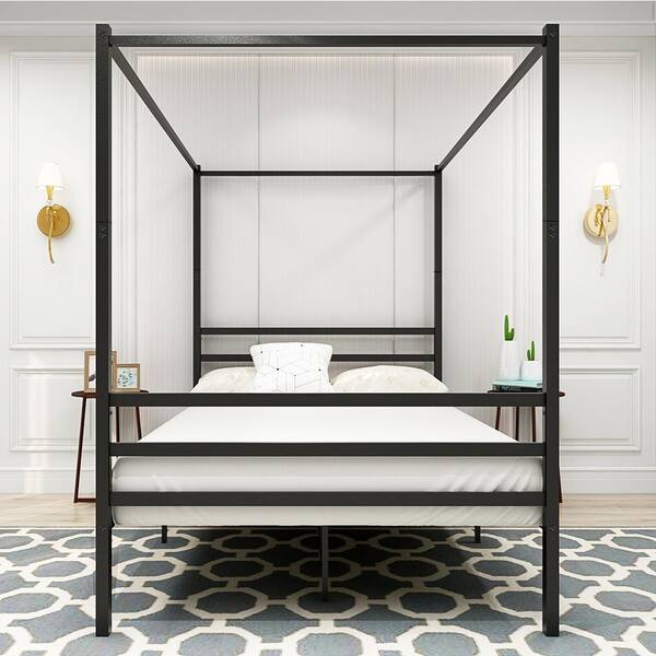 Full Metal Canopy Platform Bed Frame, Full Size Football Headboard And Footboard